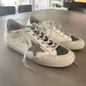 Golden Goose Superstar Crystal Crocodile Low-Top Sneakers 38 RARE & AUTHENTIC!